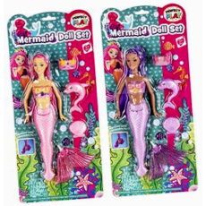 Mermaid Doll with Mini Accessories 35cm